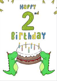 Tap to view Double Dino 2nd Birthday Card