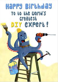 Octopus DIY Expert Birthday Card