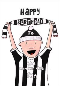 Black Stripes Football Birthday Card