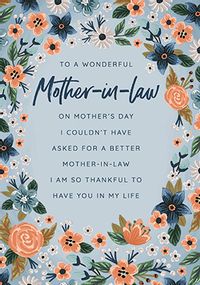Tap to view Mother In Law Mothers Day Card