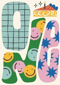 Tap to view Funky Font 1st Birthday Card