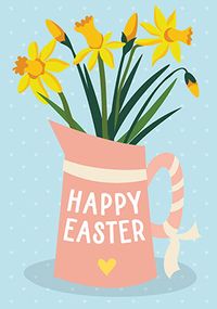 Happy Easter Daffodil Jug Card