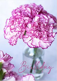 Flowers in Vase Photographic Birthday Card