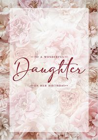 Daughter Pink Peonies Birthday Card