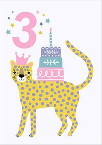 Princess Leopard 3rd Birthday Card