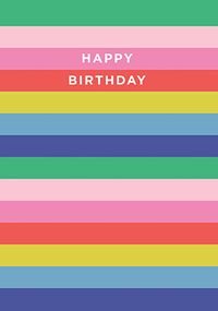 Colourful Stripes Birthday Card