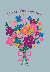 Bouquet Thank You Teacher Card