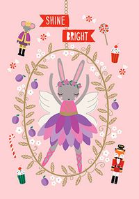 Shine Bright Sugar Plum Fairy Christmas Card