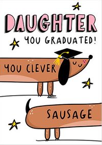 Sausage Dog Daughter Graduation Card