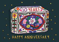 10 Year Anniversary Floral Card