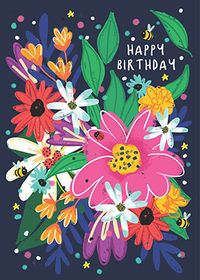 Bright Floral Birthday Card