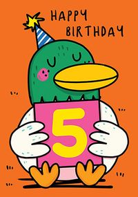 Party Duck 5th Birthday Card