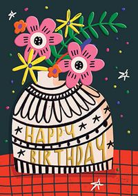 Tap to view Happy Birthday Vase Card