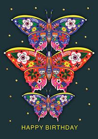Three Butterflies Birthday Card