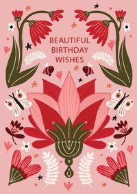 Beautiful Birthday Wishes Floral Card