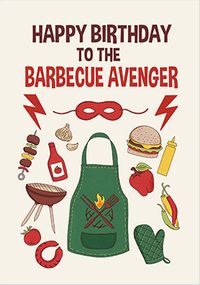 Barbecue Avenger Birthday Card