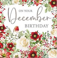 December Birthday Floral Card