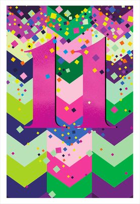11th Birthday Pink Chevrons Card