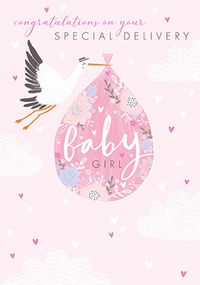 Tap to view Special Delivery Baby Girl Card