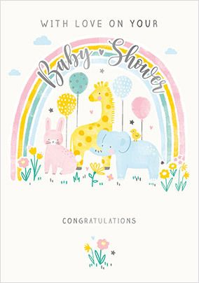 Rainbow Baby Shower Card