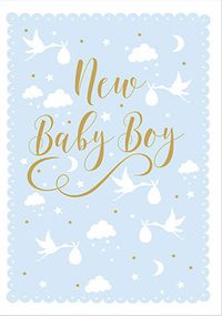 Storks New Baby Boy Card