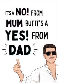 A No From Mum Father's Day Card