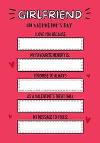 Girlfriend Review Valentine Card