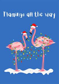 Flamingo All The way Christmas Card
