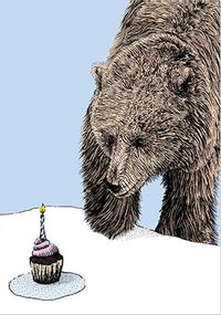 Bear Cupcake Birthday Card
