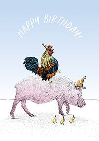 Farmyard Animals Birthday Card