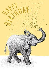 Party Elephant Birthday Card