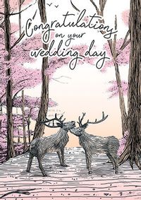 Tap to view Woodland Stag & Stag Wedding Card