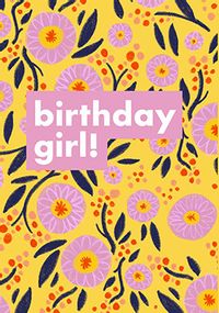 Birthday Girl Flowers Card