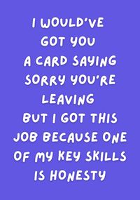 Tap to view Honesty Leaving Card