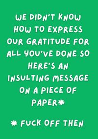 Tap to view Insulting Message Joke Leaving Card