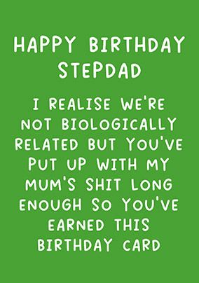 Put Up With Mum's Shit Stepdad Birthday Card