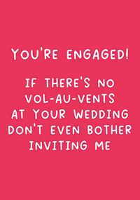 No Vol-Au-Vonts Engagement Card