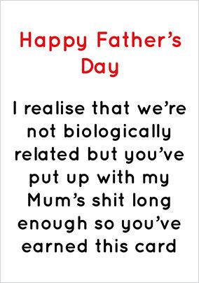 You've Earned this Father's Day Card