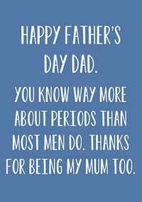 Tap to view You Know Way More About Periods Father's Day Card