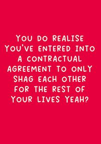Tap to view Contractual Agreement Wedding Card