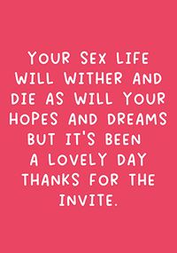 Tap to view Sex Life Will Wither Wedding Card