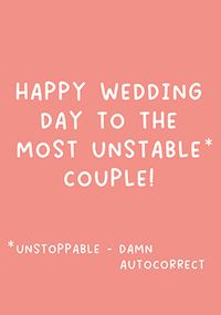 Tap to view Unstable Couple Wedding Card