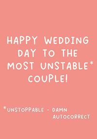 Tap to view Unstable Couple Wedding Card