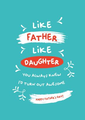 Father Like Daughter Father's Day Card