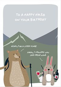Happy Hiker Birthday Card