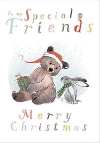 Special Friends Cute Illustrated Christmas Card