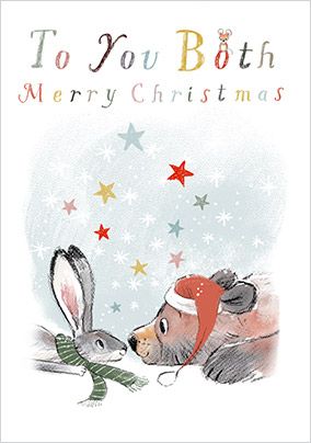 To You Both Cute Illustrated Christmas Card
