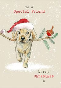 Special Friend Dog Christmas Card