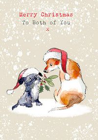 Both of You Cute Illustrated Christmas Card