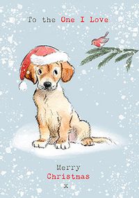 One I Love Cute Illustrated Christmas Card